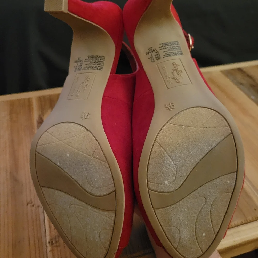Red Suede Heels - Picture 5 of 5